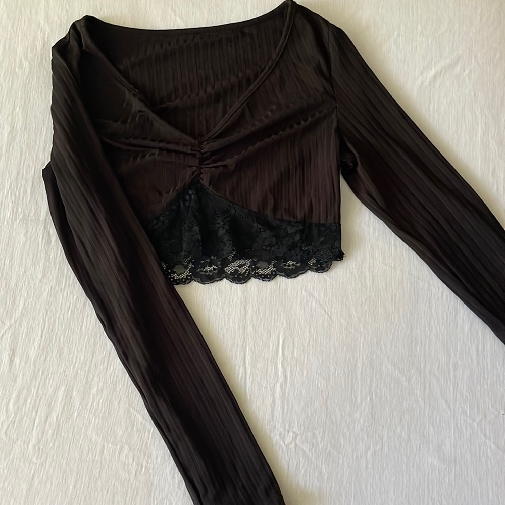 Black lace Womens shirt, very cute.